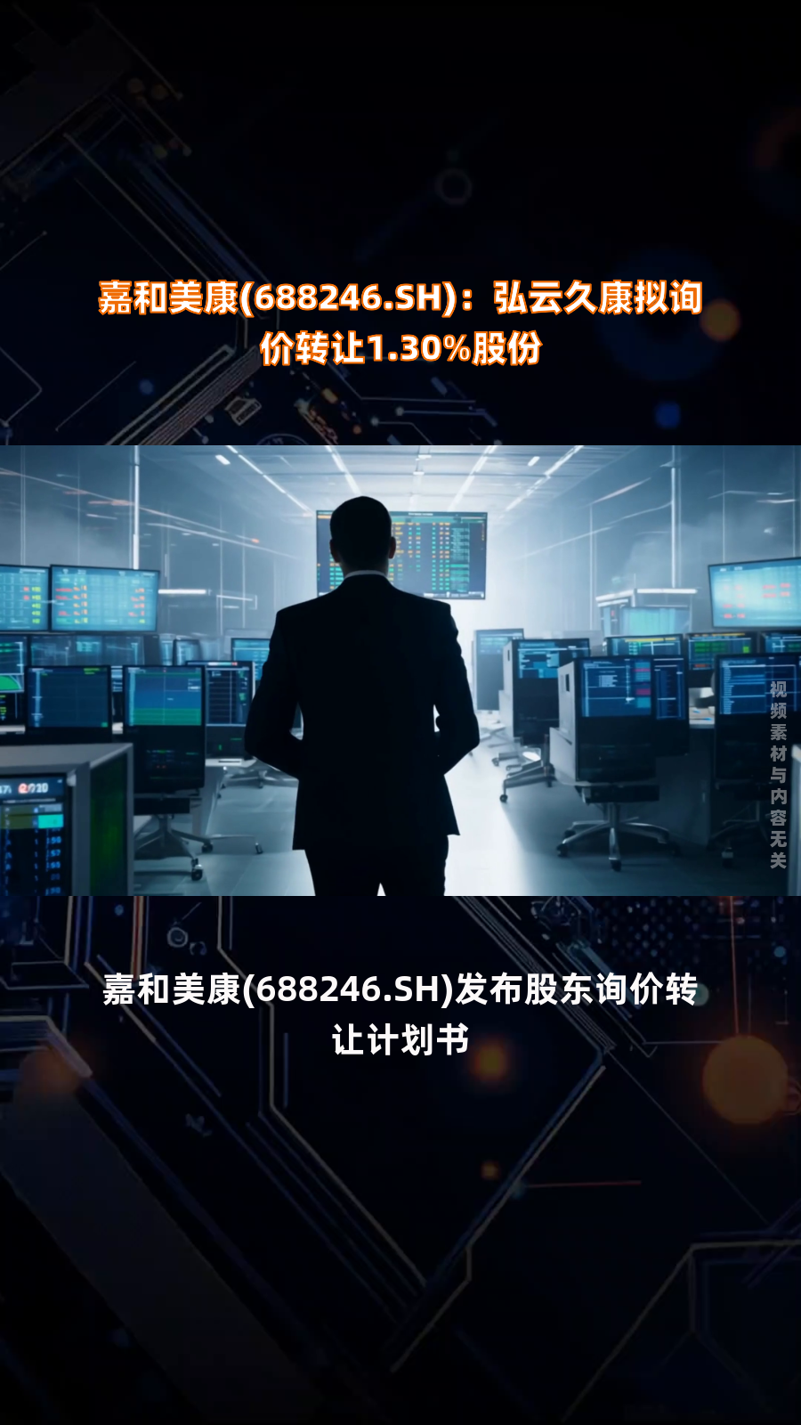 嘉和美康:股东拟询价转让1.3%公司股份